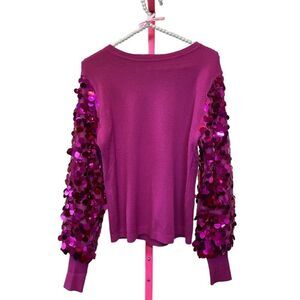 Sioni
Sequin Sleeve Rib Knit Sweater